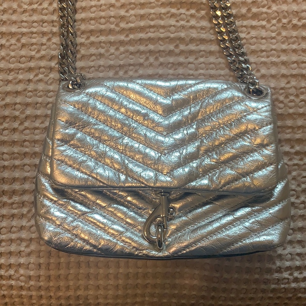 Rebecca Minkoff Edie Flap Crossbody Silver